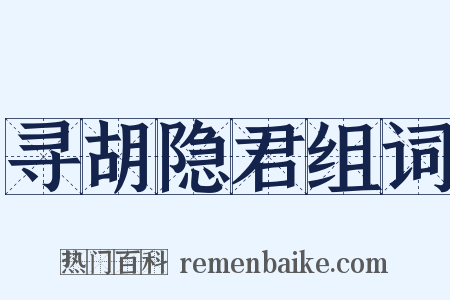 寻胡隐君组词是什么意思的图片